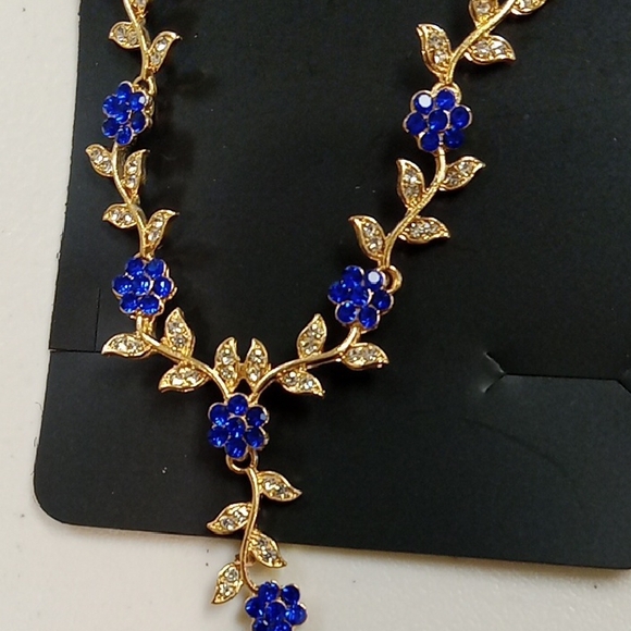 New Blue and Gold Fashion Jewelry Set - Picture 3 of 4